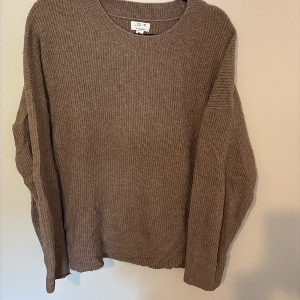 J. Crew Women's Ribbed Crewneck Sweater in Dusty Taupe